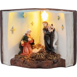 Decoratiune de Craciun MagicHome Betleem în carte cu LED, interior
