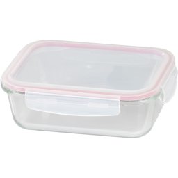 Doza alimentara din sticla MagicHome 1000 ml, dreptunghiulara, cu capac Clip