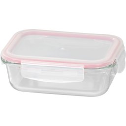 Caserola din sticla MagicHome 650 ml, dreptunghiulara, cu capac Clip