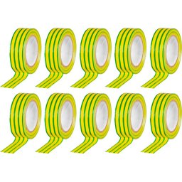 Banda izolatoare PVC Strend Pro 19 mm x 10 m, 600V, verde-galbena