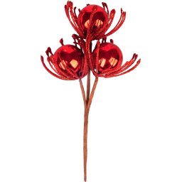 Crenguta decorativa de Craciun cu globuri rosii MagicHome, 22 cm