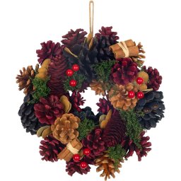 Coronita de Craciun MagicHome suspendabila, rosu-albastru, 24 cm