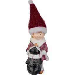 Decoratiune de Craciun MagicHome, baiat cu ton, 22,5 cm