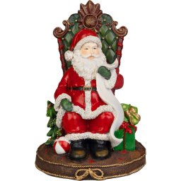 Decoratiune de Craciun MagicHome Mos Craciun pe tron, 14x14x20 cm