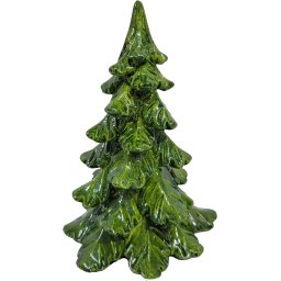 Decoratiune brad de Craciun MagicHome, ceramica verde, 10,5x11x15 cm