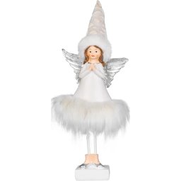 Decoratiune înger de Craciun MagicHome, alb elegant, 4,5x11x15 cm