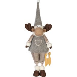 Decoratiune ren de Craciun baiat MagicHome, textila, 13x21x53 cm