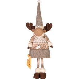 Decoratiune de Craciun MagicHome ren fetita textila 53 cm