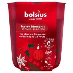 Lumanare parfumata Bolsius True Glow în pahar, mar si scortisoara, 80x73 mm