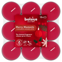 Lumanari parfumate Bolsius True Glow tip pastila, mar si scortisoara, 18 buc