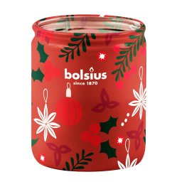 Lumanare parfumata Bolsius True Glow în pahar, mar si scortisoara 82x68 mm