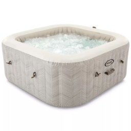 Intex: Cadă cu hidromasaj Deluxe pătrată, 4 persoane - 173 x 173 x 71 cm