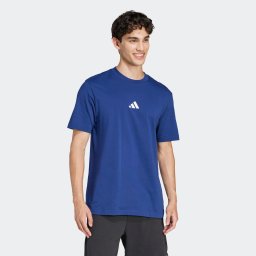 Tricou de fitness din bumbac Albastru Bărbați