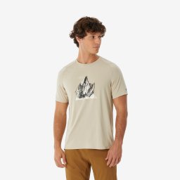 Tricou Drumeție la munte MH500 Bej Bărbați
