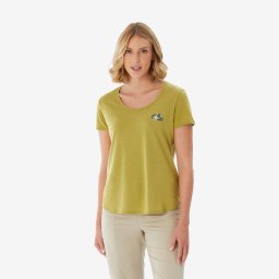 Tricou de drumeție NH500 kaki damă