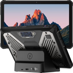 Tableta profesionala Oukitel RT10 Industry, 5G, Wi-Fi, 11 120Hz, Dimensity 7400X, 12GB RAM, 512GB, NFC, 2D Barcode Scanner SE4710, 12 PogoPins, USB, RS232, RJ45, FAP10, 25000mAh, Android 15