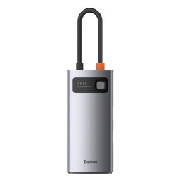 DOCKING Station Baseus Metal Gleam,conectare PC USB-C, USB 3.0x1USB 2.0x1USB Type C x 1 PD 100W 5V/9V/ 4.5V/20V 5A (Max) HDMI x 1/4K/30Hz,gri CAHUB-CY0G (timbru verde 0.8 lei)-6953156204621