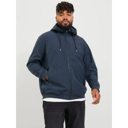 Jack & Jones Plus Jacheta softshell cu gluga barbati big sizes, Bleumarin inchis (SELECTATI MARIMEA: 7XL)