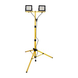 Proiector LED cu stativ, 2 x 30 W, 230 V, 6500 K, IP65, galben
