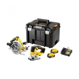 DeWalt - DCS570N + DCS334N - Fierastrau circular, 184x16 mm + Fierastrau pendular + Set 2 acumulatori si incarcator, Li-Ion, 18 V, 5 Ah + valiza speciala