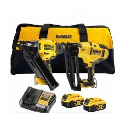 DeWalt - DCN930N + DCN660N - Pistol de batut cuie, 50-90 mm + Pistol de batut cuie, 32-63 mm + Set 2 acumulatori si incarcator, Li-Ion, 18 V, 5 Ah + Geanta textila
