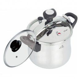 Oala sub presiune Rosberg R51311A7, 7 litri, 2 capace, Inductie, Fund cu trei straturi, Inox