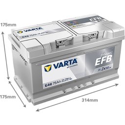 Acumulator auto Varta Dynamic EFB 75 Ah, 730A E46