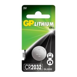 Baterie GP Batteries, butoni (CR2032) 3V lithium, blister 1 buc. "GPCR2032-2CPU1" "GPPBL2032185" (include TV 0.01 lei)