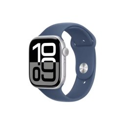 Smartwatch Watch Series 10 GPS + Cellular 42 mm Silver Aluminium Case with Denim Sport Band - M/L