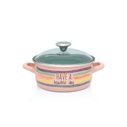 Oala 4l cu capac din sticla Divan Dan Metalacemail/20cm/4l