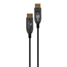 CABLU video GEMBIRD, DisplayPort (T) la DisplayPort (T), 10m, premium AOC (Active Optical Cable), conectori auriti, rezolutie maxima 8K (7680 x 4320) la 60 Hz, negru, "CC-DP8K-AOC-10M" (timbru verde 0.03 lei)