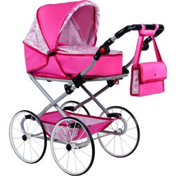 Baby Retro Stroller for dolls 2in1 New Baby Natálka pink