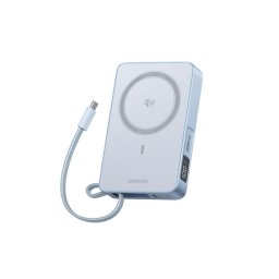 Baterie Externa Wireless MagFlow PB773 (65958B), 10000mAh, 25W, PD + FQI, 1 x QI - 2 x USB-C, Albastra