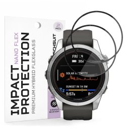 Folie pentru Garmin Fenix 7S Pro Solar (set 2) - Techsuit Nano Flex - Black