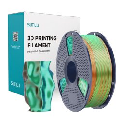 Filament PLA+ Silk tricolor (portocaliu, albastru si verde)