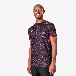 Tricou Fotbal Viralto topo Negru-roz fluo Adulți