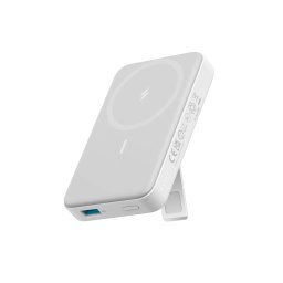 POWER BANK Anker "MagGo" 10.000 mAh, 27W Qi 2.0 15W, suport pliabil, compatibil iPhone 15/14/13/12, 1 x USB-C, afisaj inteligent, 389 g, alb, "A1654G21" (timbru verde 0.98 lei) - 194644173371