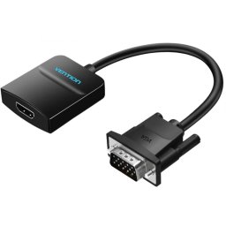Convertor video Vention, VGA(T) la HDMI (M), 0.15m, rezolutie maxima 1080p la 60 Hz, nu, cupru, invelis PVC si ABS, negru, "ACNBB" (timbru verde 0.18lei) - 6922794735231