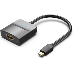 Adaptor video Vention, USB Type-C(T) la HDMI(M), 0.15m, rezolutie maxima 4K la 30Hz, conectori auriti, invelis PVC si ABS, negru, "TDCBB" (timbru verde 0.18lei) - 6922794746121