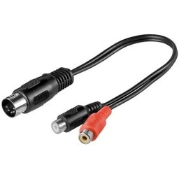 Cablu adaptor DIN tata 180 5 pini la 2x RCA mama 0.2m Goobay