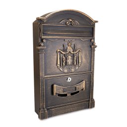 Cutie postala, aluminiu, bronz antic, 25.5x9x41 cm