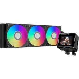 COOLER PCCooler "GT360M ARGB Display", skt. Intel si AMD, racire cu aer, 3 x 120mm, viteza rotatie pompa 2600 RPM, 3000 RPM, ARGB adresabil, negru "GT360M ARGB Display BK" (timbru verde 2.00 lei)