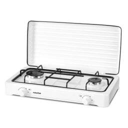 Plita pe Gaz NobeLTek NLT PE2GA | 2 Arzatoare, Gratar Emailat, Duze GPL, Alb