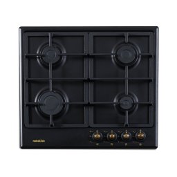 Plita pe Gaz NobeLTek BI NHBG-9744RANT | Aprindere Buton, Gratare Fonta, Design Rustic, Antracit