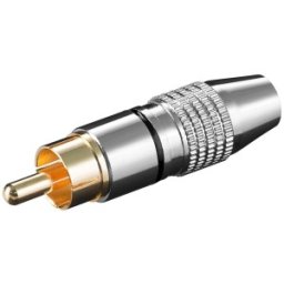 Mufa RCA Tata, de Inalta Calitate, Aurit, Metal, Inel Negru, Goobay