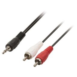 Cablu Audio Jack Stereo 3.5mm Tata - 2 x RCA Tata 5m, Goobay