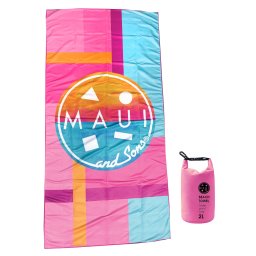 Prosop Plajă MAUI&SONS Microfibră Dryfast 90x180cm Print Original Surf Roz