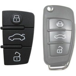 Set Butoane Cauciuc Techstar pentru Cheie Audi A3, A4, A5, A6, A8, Q5, Q7 - cu 3 Butoane