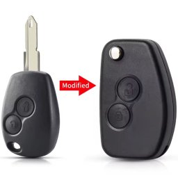Carcasa cheie auto Techstar transformatoare tip briceag (flip) NE72, 2 butoane, compatibila Dacia Logan/Sandero/Duster si Renault Clio/Megane
