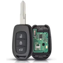 Cheie auto telecomanda completa compatibila Dacia Duster/Logan/Sandero + Renault Symbol/Trafic, lamela VAC102, 3 butoane, 433MHz, chip PCF7961M (4A), cu electronica si baterie